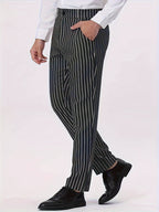 Striped Casual Trousers with Pockets