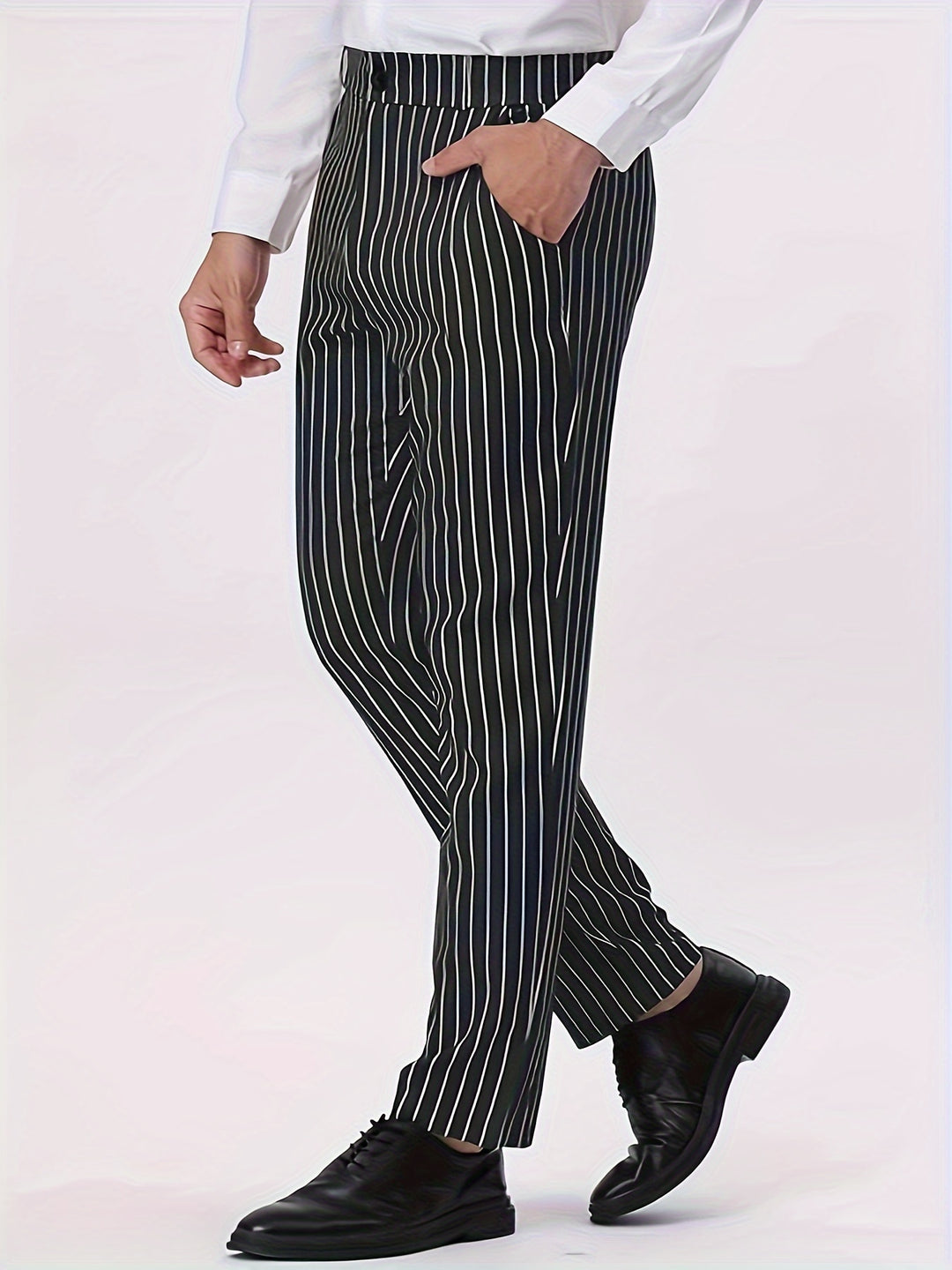 Striped Casual Trousers with Pockets