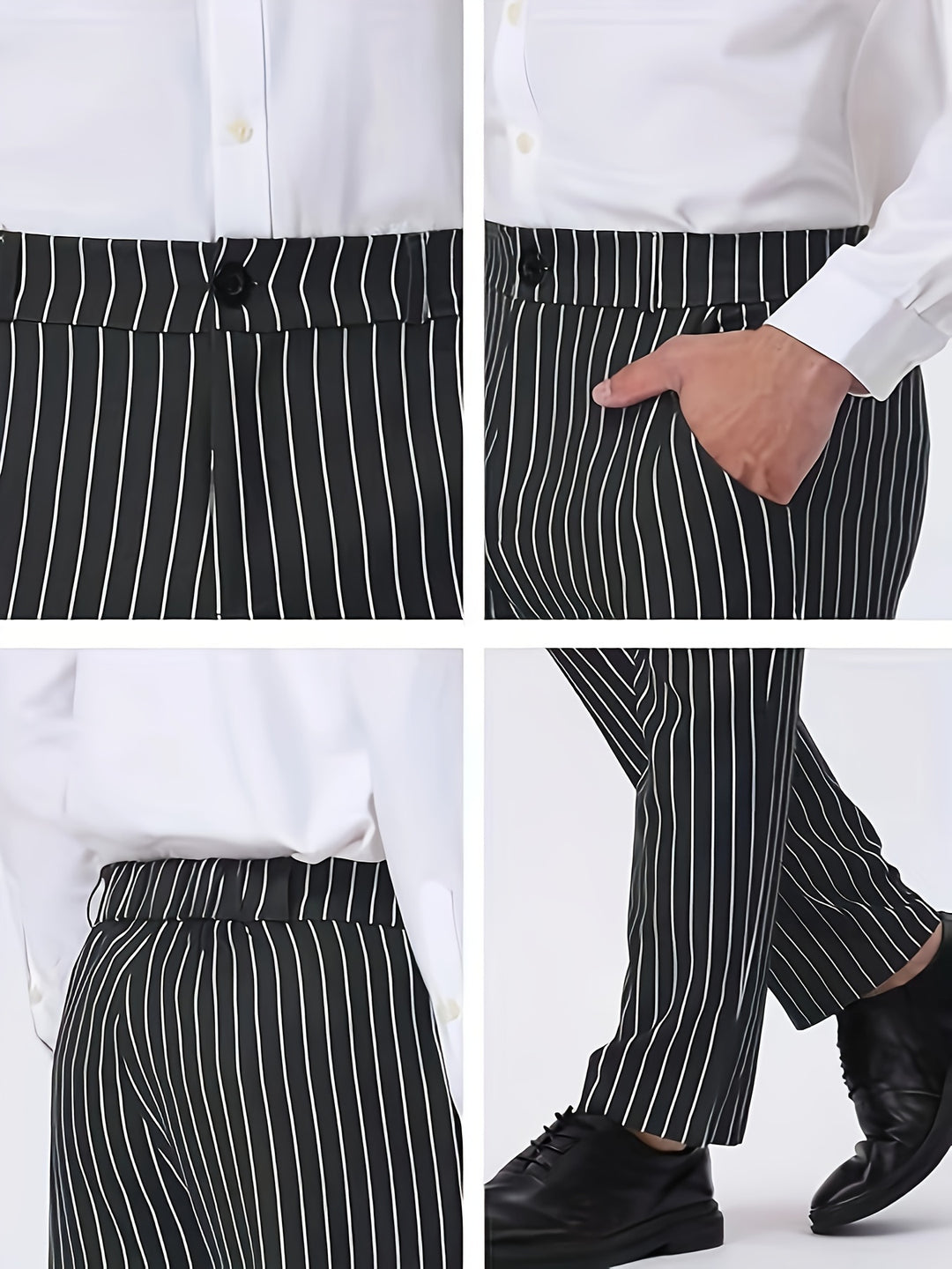 Striped Casual Trousers with Pockets