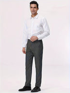 Striped Casual Trousers with Pockets