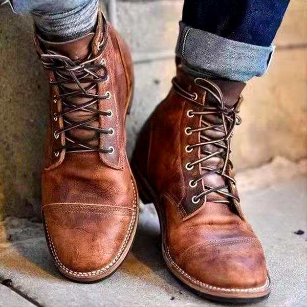 Ravenna Leather Lace-Up Boots