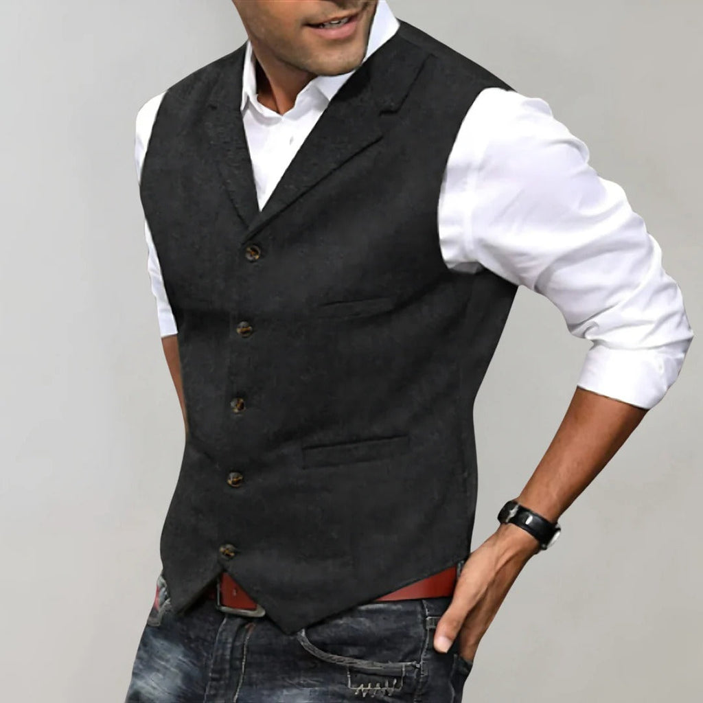 Sterling Herringbone Wool Blend Vest