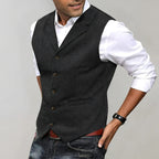 Sterling Herringbone Wool Blend Vest